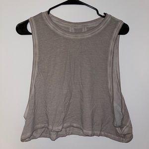 Light Grey Lululemon Muscle Love Cropped Tank *faded*
